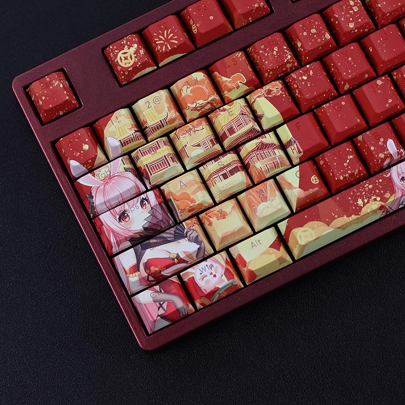 兔女郎贺岁透光RGB108鍵標準配列衛星軸鍵帽-GOODTOYSTUDIO