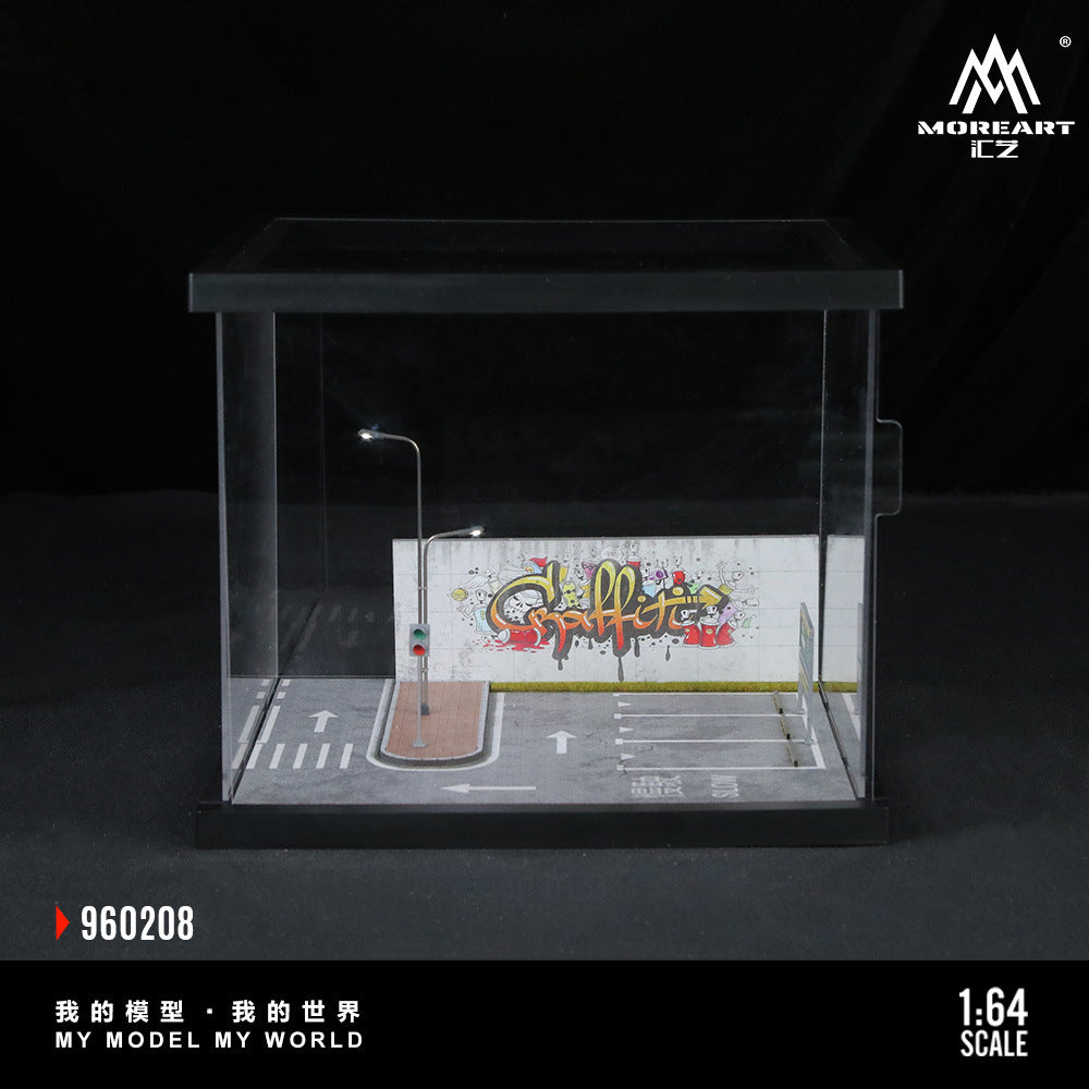 匯藝MoreArt1:64 街邊場景燈光拼裝系列08款仿真模型-GOODTOYSTUDIO