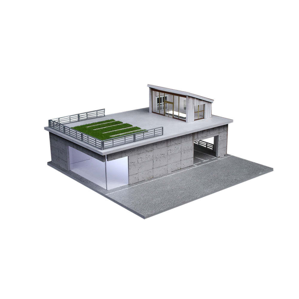 匯藝MoreArt1:64 陽光房燈光版場景仿真模型 停車位擺件-GOODTOYSTUDIO