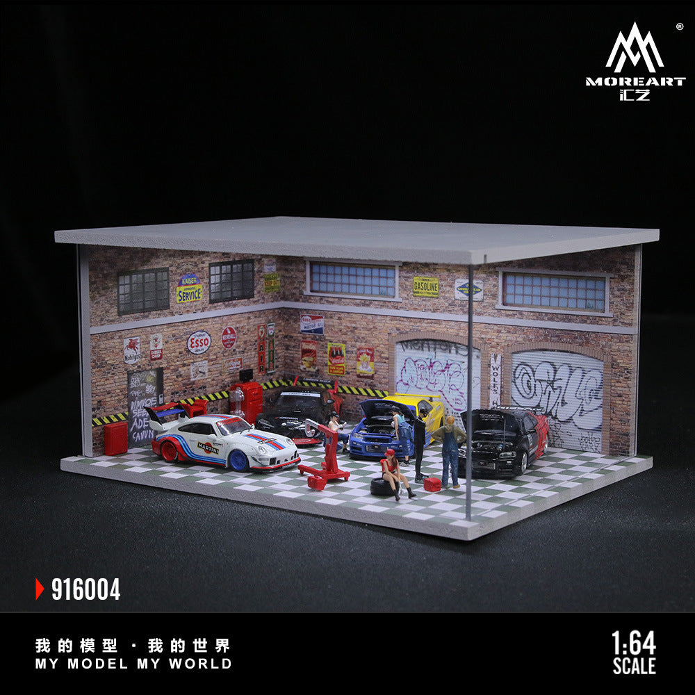 MoreArt1:64 新系列 汽車修理廠 燈光版場景模型-GOODTOYSTUDIO