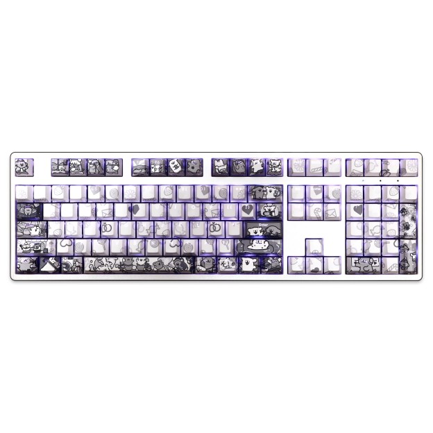 線條小狗透光RGB108鍵標準配列衛星軸鍵帽