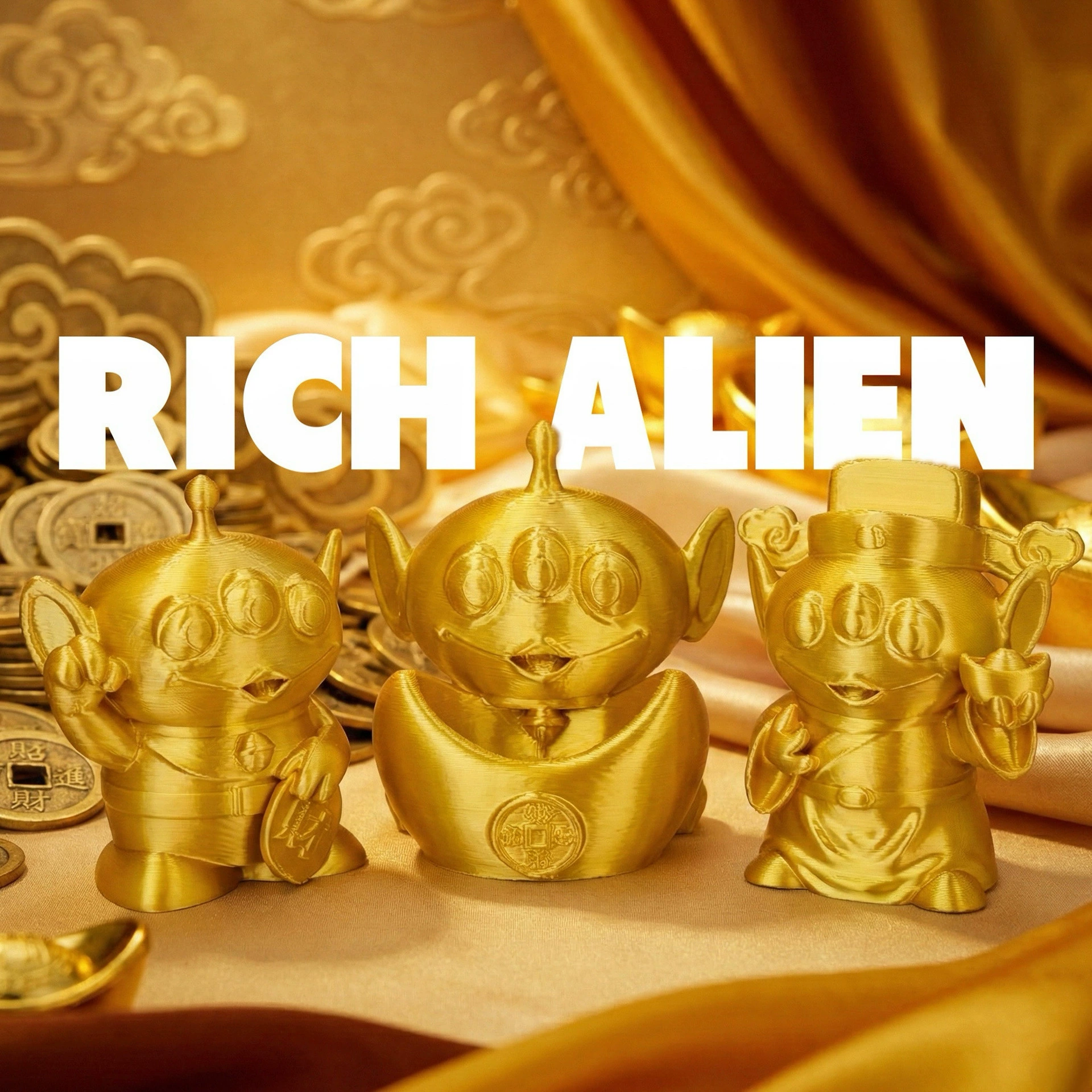 潮玩招財系列擺件 新年創意裝飾品3D打印禮物