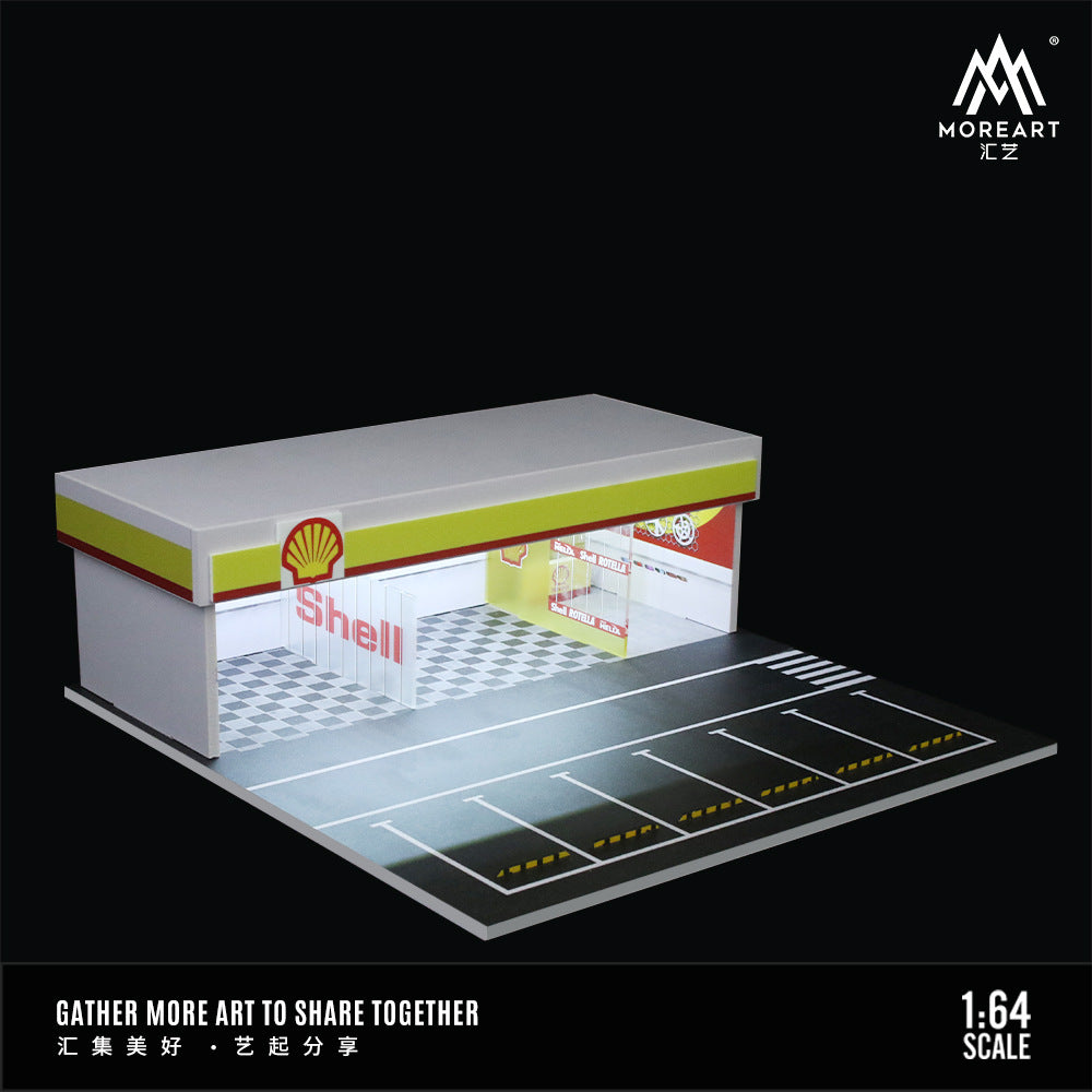 1:64 改裝店拼裝燈光版場景模型車模展示臺收藏-GOODTOYSTUDIO