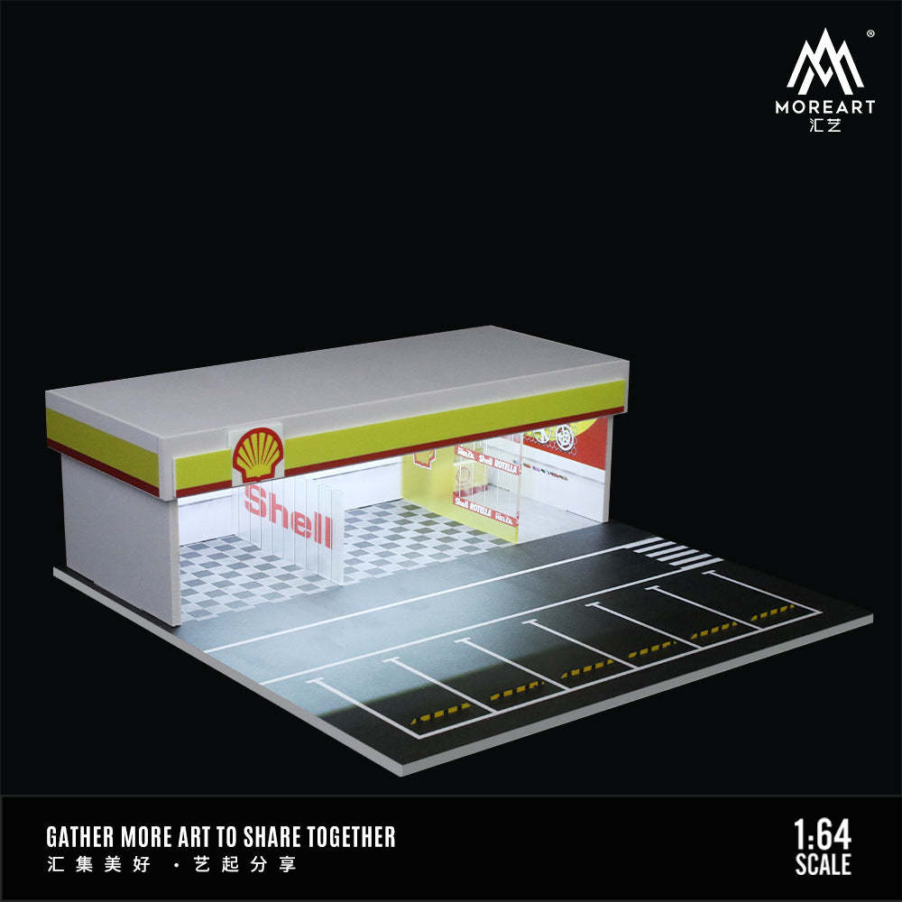 1:64 改裝店拼裝燈光版場景模型車模展示臺收藏-GOODTOYSTUDIO