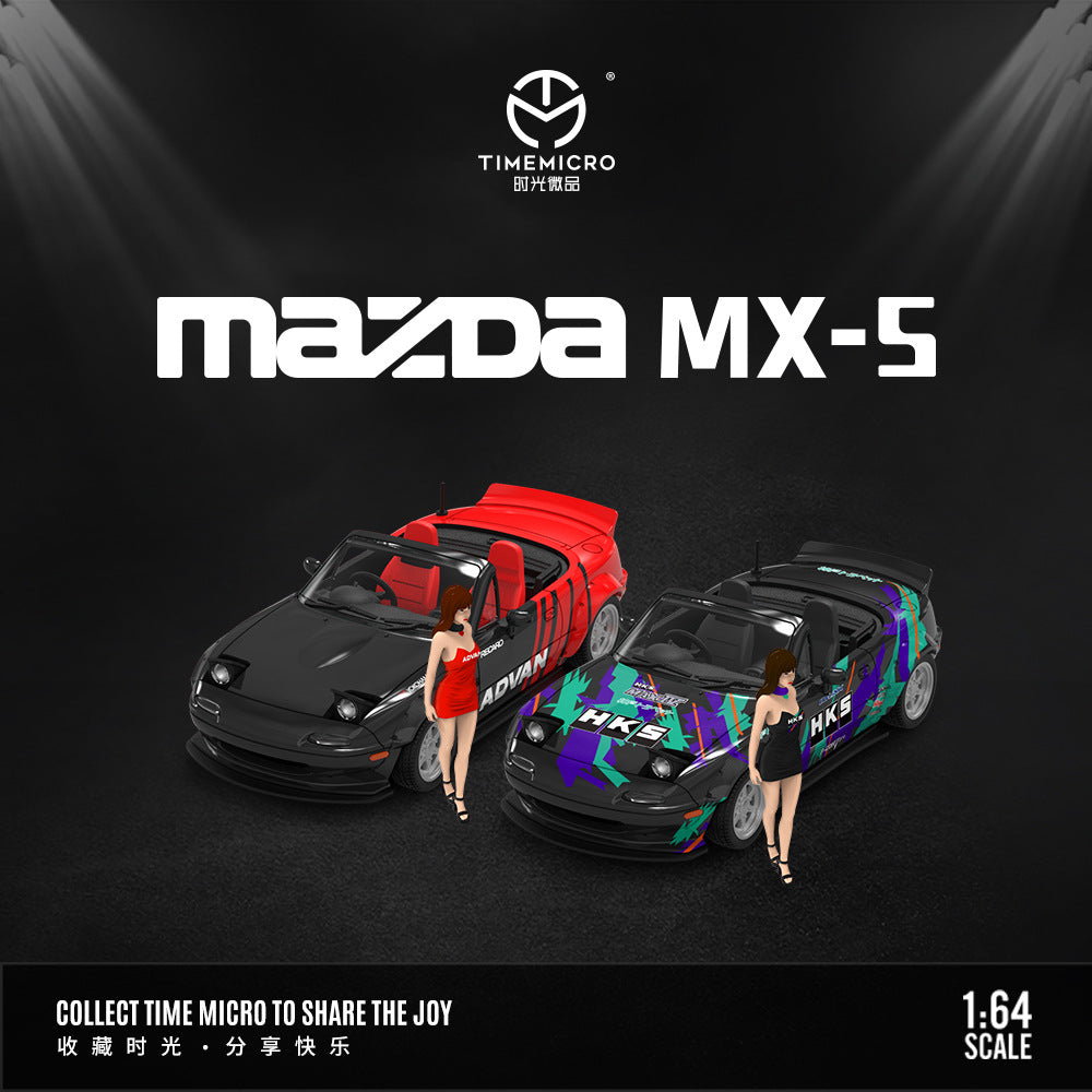 TM 1:64 馬自達 MX5 ADVAN和HKS仿真合金汽車模型