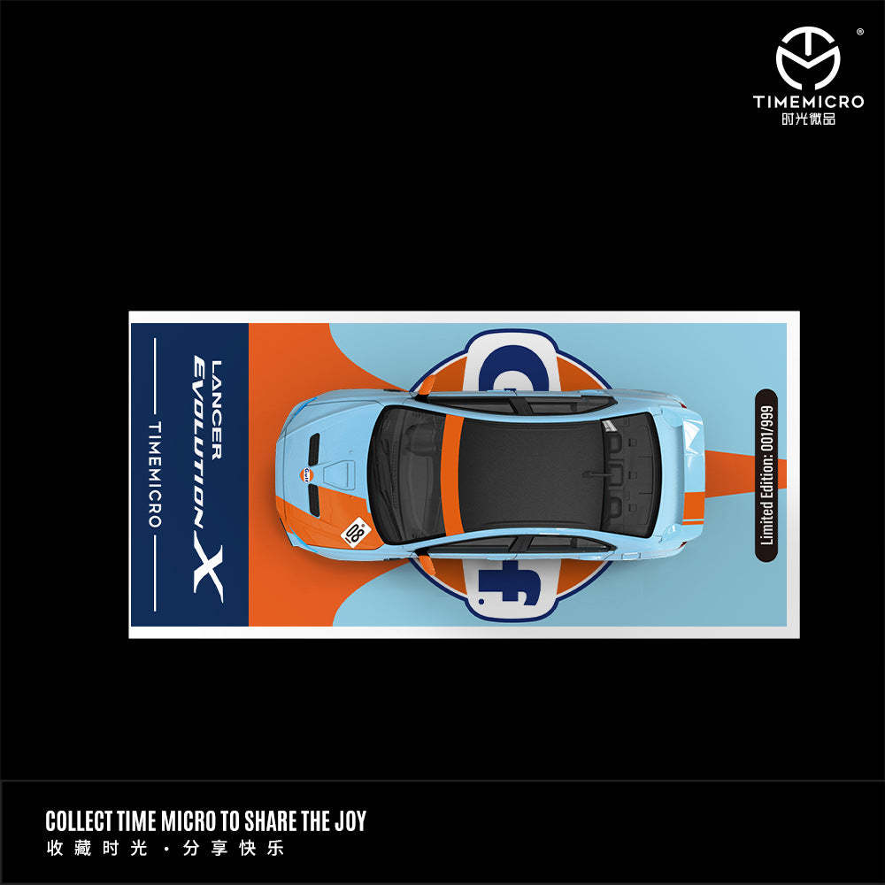 TimeMicro1:64 三菱EVO十代 海灣石油 仿真合金汽車模型-GOODTOYSTUDIO