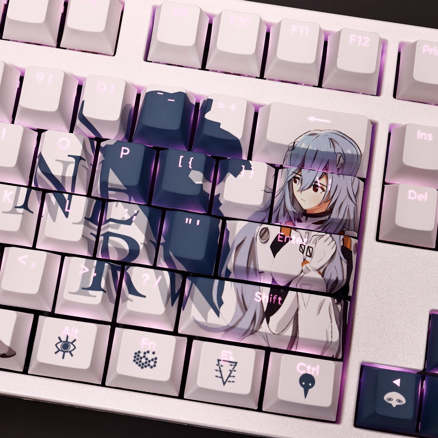 長髮版綾波麗透光RGB108鍵標準配列衛星軸鍵帽-GOODTOYSTUDIO