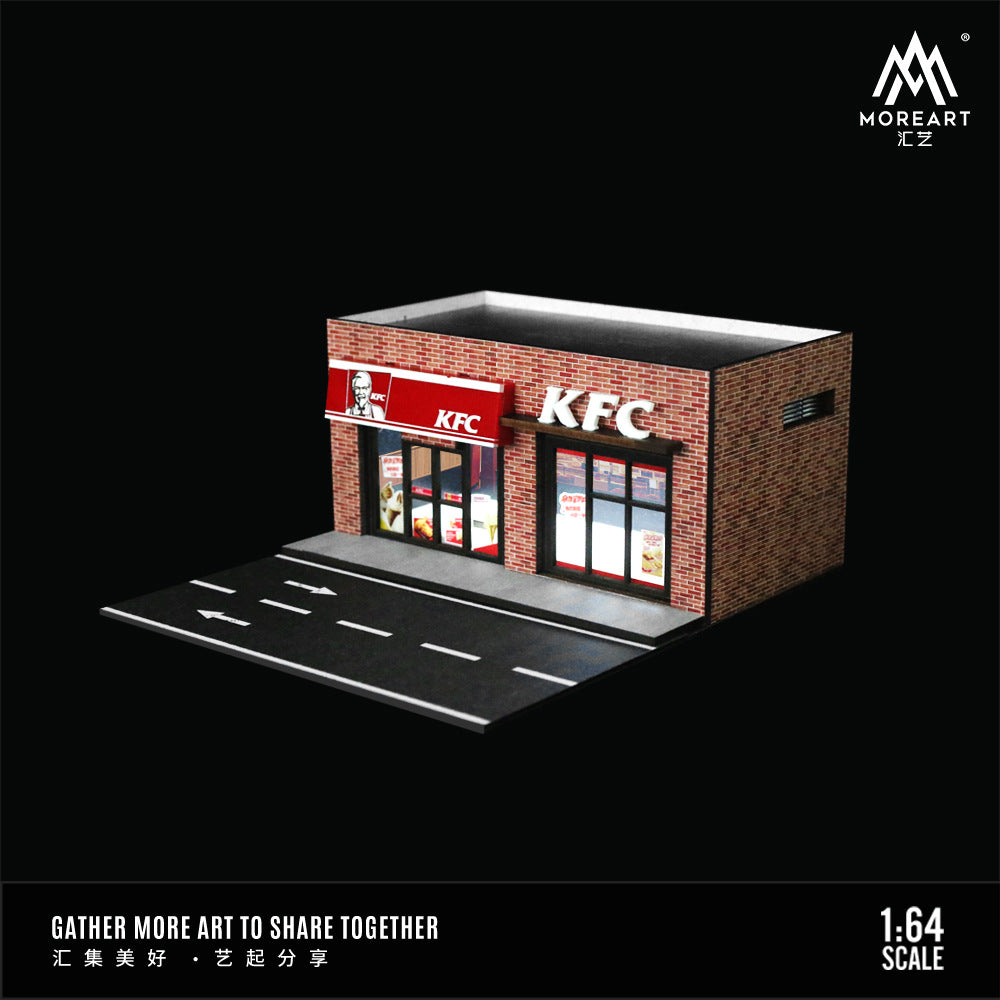 MoreArt1:64 餐飲門店燈光版一體場景模型擺件-GOODTOYSTUDIO
