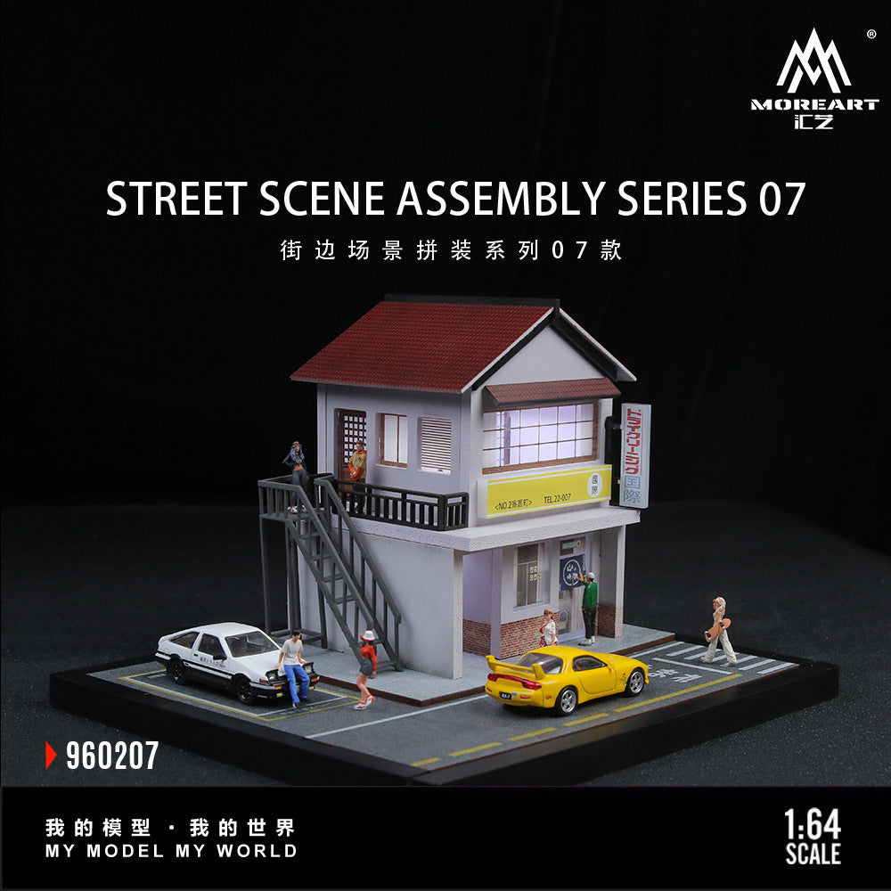 匯藝MoreArt1:64 街邊場景燈光拼裝系列07款仿真模型-GOODTOYSTUDIO