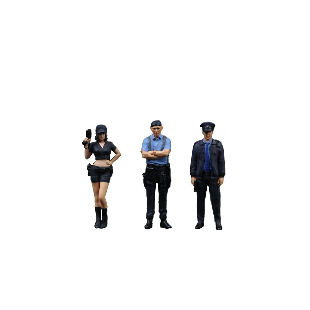 MoreArt1:64  警察男女人偶套裝 仿真樹脂模型-GOODTOYSTUDIO