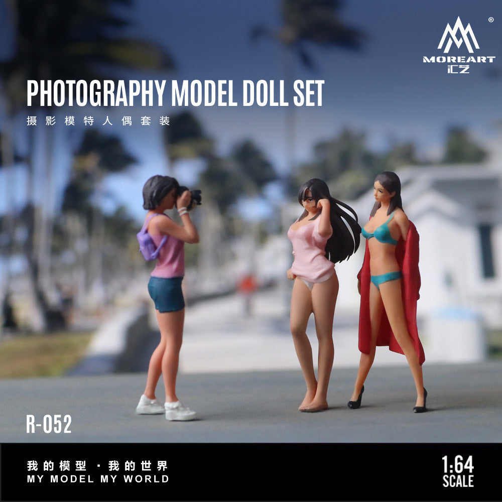 MoreArt1:64  攝影模特人偶套裝仿真樹脂模型