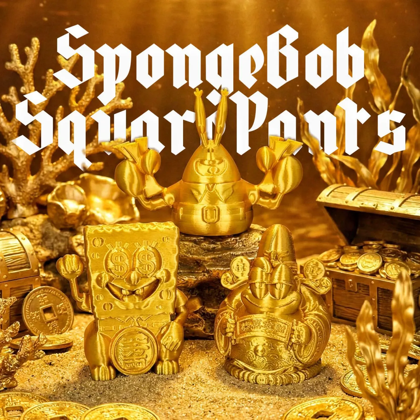 潮玩招財系列擺件 新年創意裝飾品3D打印禮物