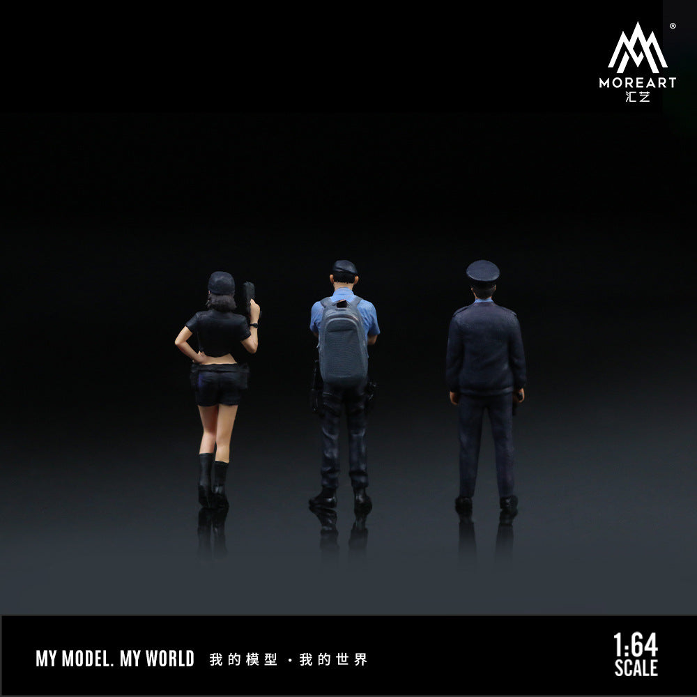 MoreArt1:64  警察男女人偶套裝 仿真樹脂模型-GOODTOYSTUDIO