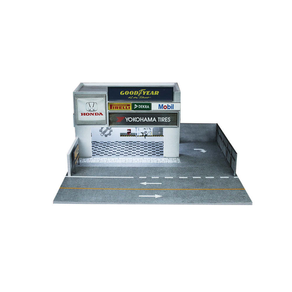 MoreArt1:64 汽車改裝店房體燈光版場景模型 車模停車場-GOODTOYSTUDIO