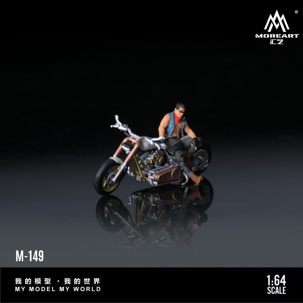 MoreArt1:64  哈雷白色潮男摩托人偶仿真樹脂模型-GOODTOYSTUDIO