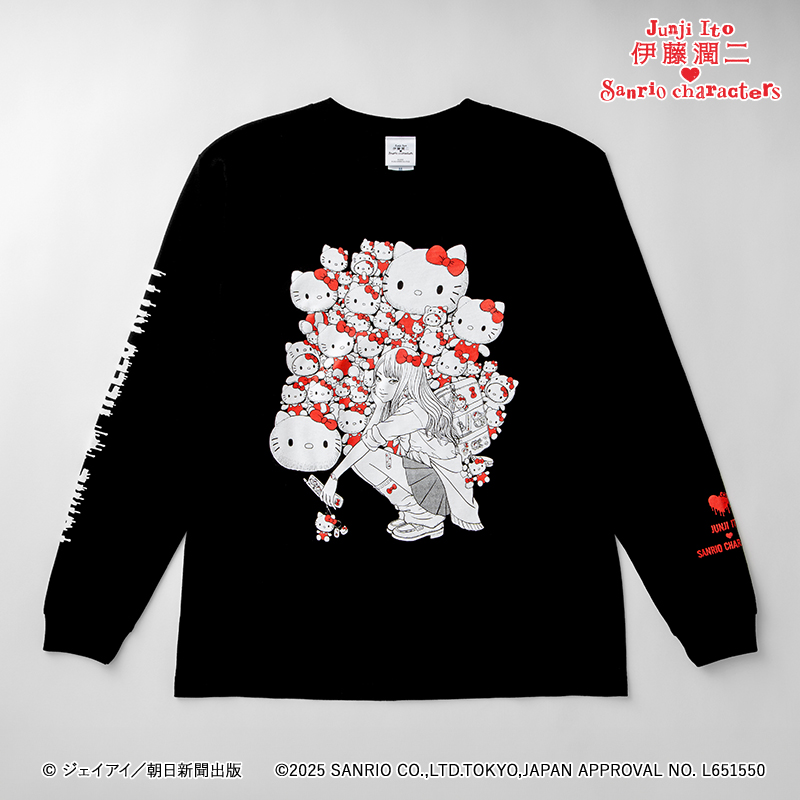 伊藤潤二 x 三麗鷗角色聯名長袖T：「辣妹風」富江 x Hello Kitty
