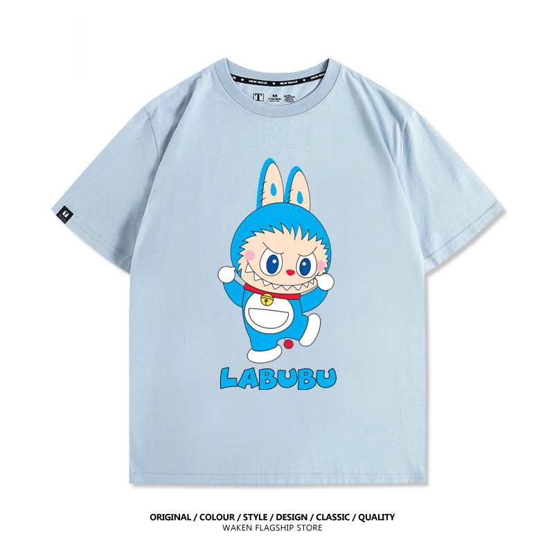 LabubuX哆啦A夢 印花T恤-GOODTOYSTUDIO