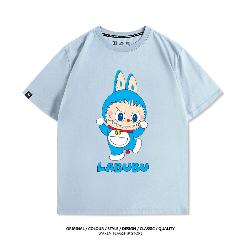 LabubuX哆啦A夢 印花T恤-GOODTOYSTUDIO