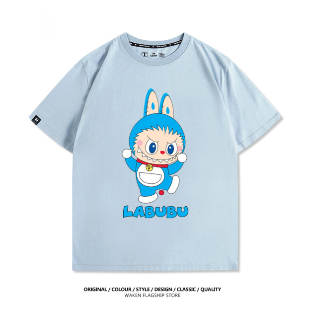 LabubuX哆啦A夢 印花T恤-GOODTOYSTUDIO