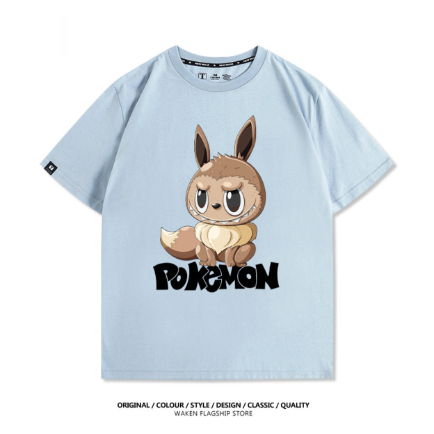 LabubuX寶可夢 印花T恤