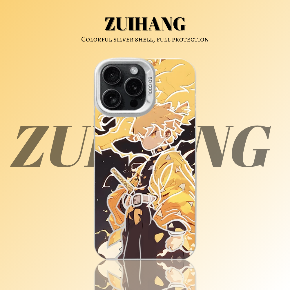 鬼滅之刃 極光/彩銀 線條漸變防摔手機殼-GOODTOYSTUDIO