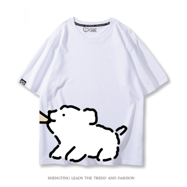 線條小狗 2024親子情侶男女同款 T恤