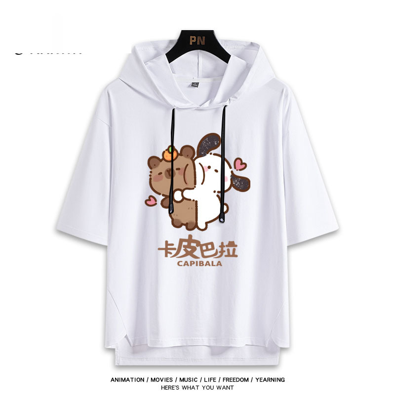 卡皮巴拉聯名三麗鷗  連帽短袖T恤-GOODTOYSTUDIO