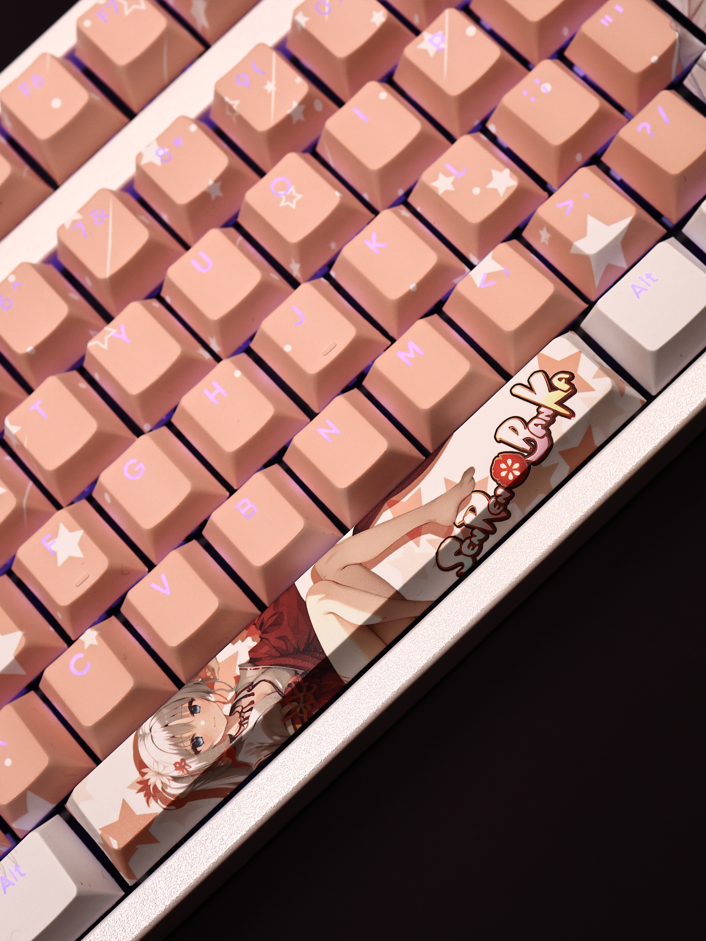 千戀萬花朝武芳乃透光RGB108鍵標準配列衛星軸鍵帽