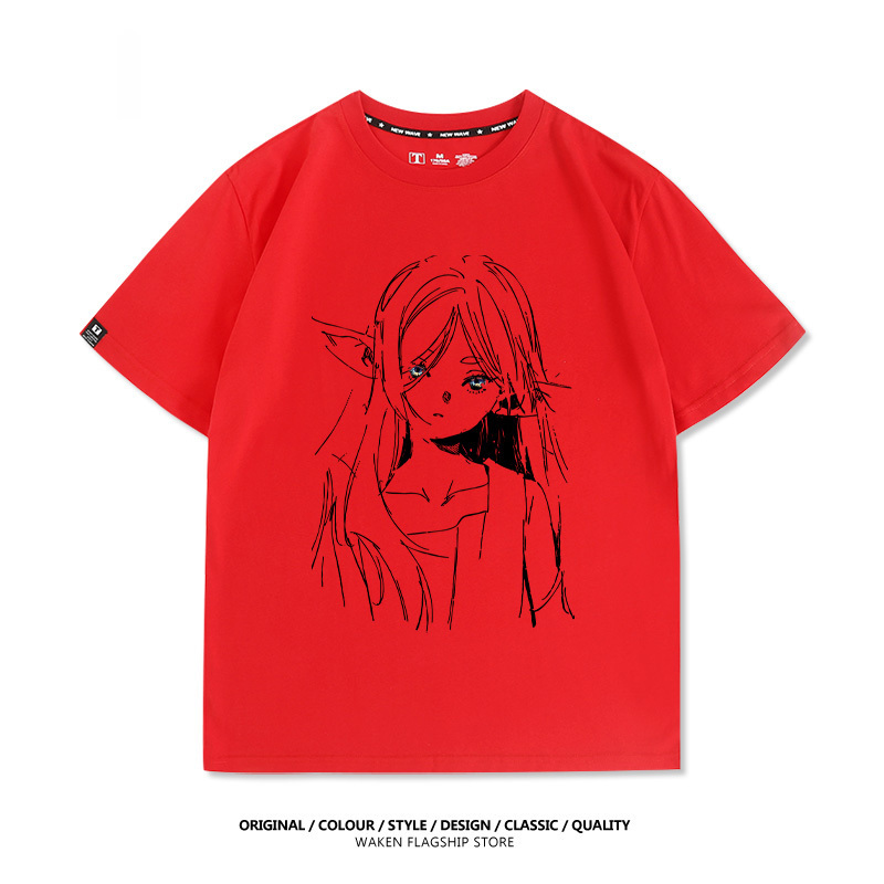 葬送的芙莉蓮 動漫線條 印花T恤-GOODTOYSTUDIO