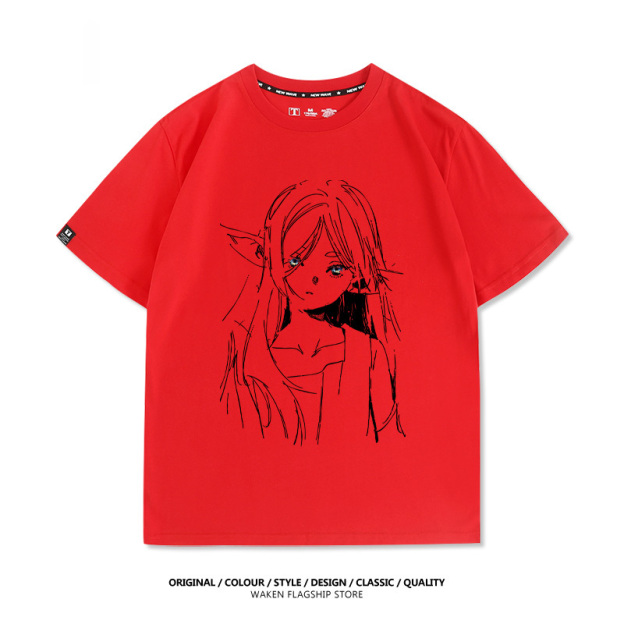 葬送的芙莉蓮 動漫線條 印花T恤-GOODTOYSTUDIO