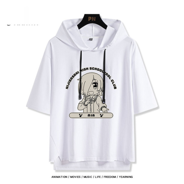 LoveLive 虹咲 虹四格動畫  連帽短袖T恤-GOODTOYSTUDIO