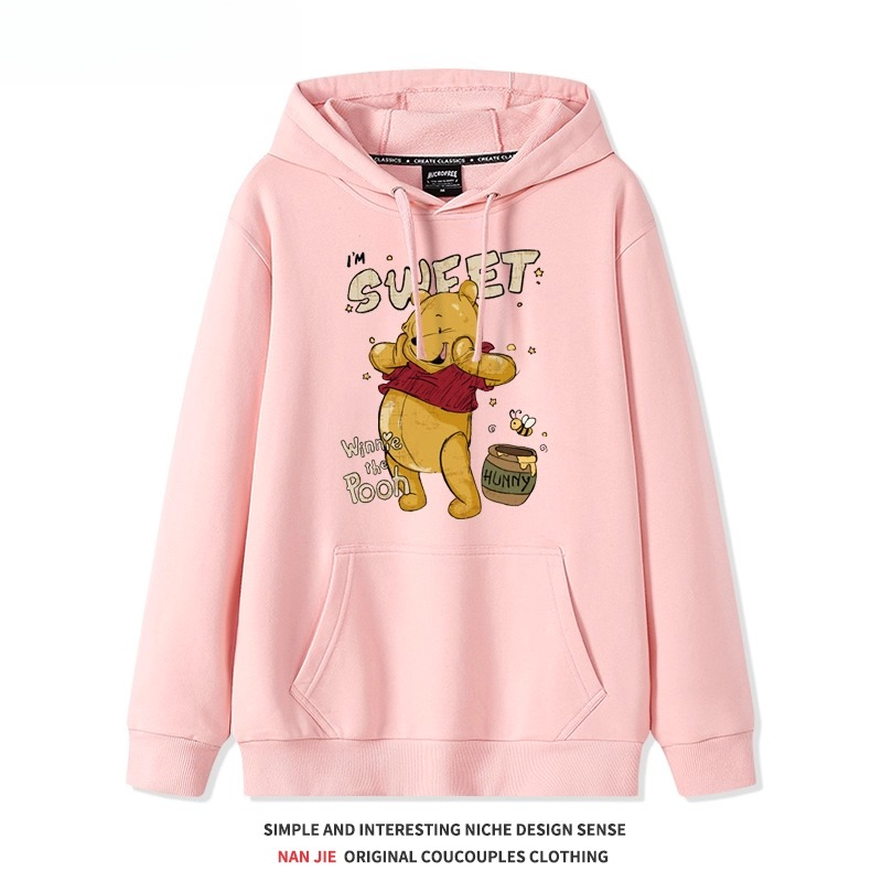 美式復古小熊維尼 聯名衛衣2025秋冬新款 親子情侶裝連帽衛衣