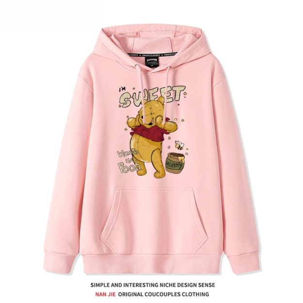 美式復古小熊維尼 聯名衛衣2025秋冬新款 親子情侶裝連帽衛衣