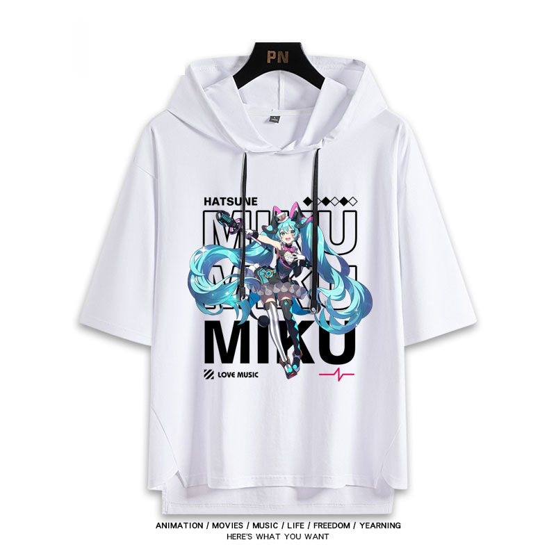 初音未來 連帽短袖T恤-GOODTOYSTUDIO