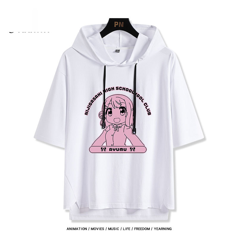 LoveLive 虹咲 虹四格動畫  連帽短袖T恤-GOODTOYSTUDIO