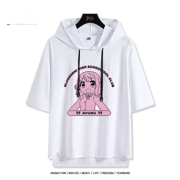 LoveLive 虹咲 虹四格動畫  連帽短袖T恤-GOODTOYSTUDIO