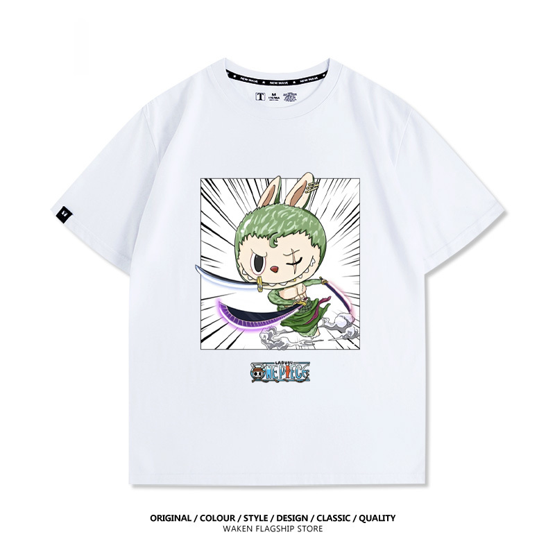 LabubuX海賊索隆 印花T恤-GOODTOYSTUDIO