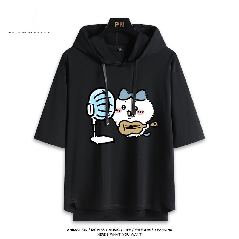 烏薩奇小八吹風扇吉伊卡哇 連帽短袖T恤-GOODTOYSTUDIO