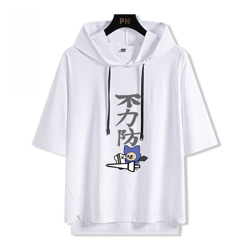 魔物獵人呆貓艾露貓搞怪  連帽短袖T恤