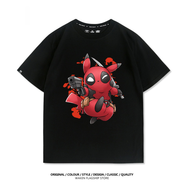 皮卡丘死侍X寶可夢 印花T恤-GOODTOYSTUDIO