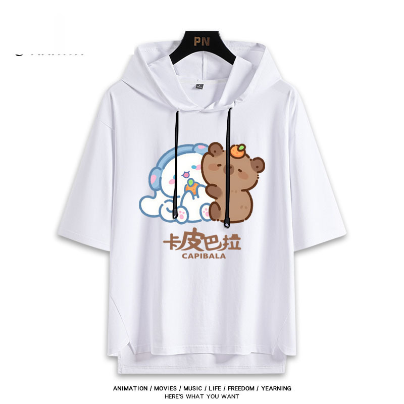 卡皮巴拉聯名三麗鷗  連帽短袖T恤-GOODTOYSTUDIO
