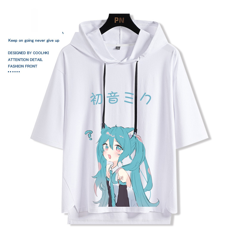 初音動漫未來miku 連帽短袖t恤-GOODTOYSTUDIO