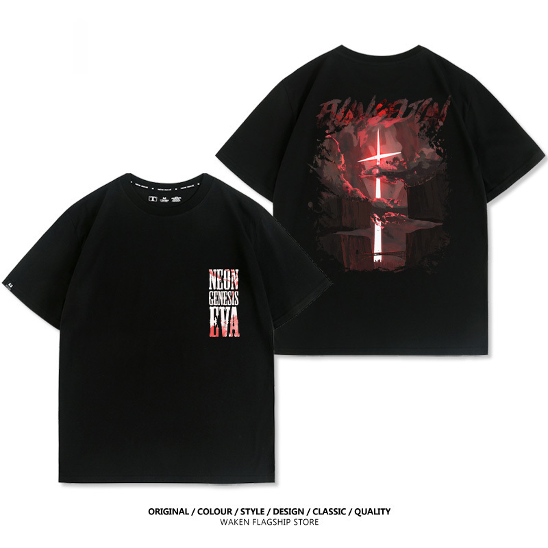 EVA復古十字架 印花T恤-GOODTOYSTUDIO