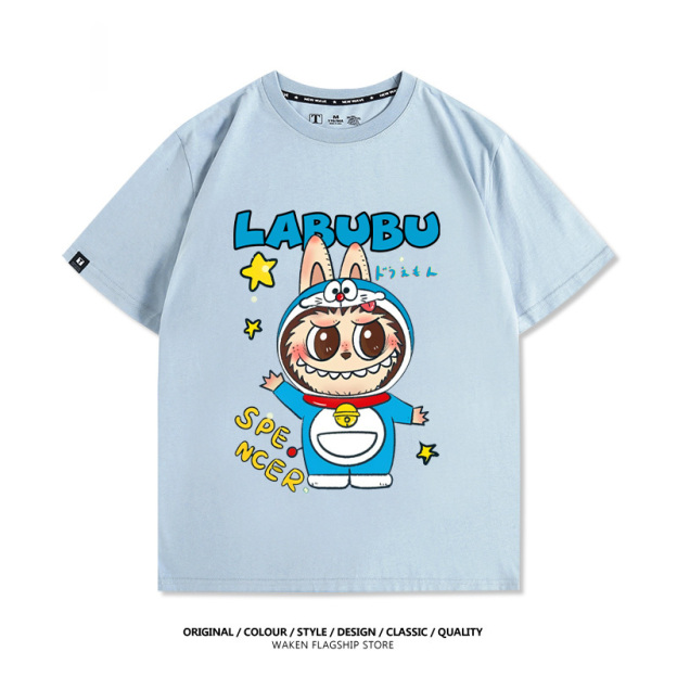LabubuX哆啦A夢 印花T恤-GOODTOYSTUDIO