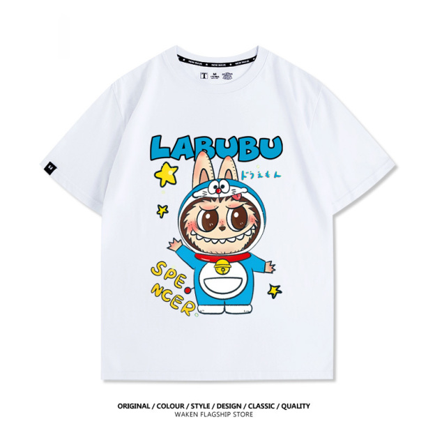 LabubuX哆啦A夢 印花T恤-GOODTOYSTUDIO