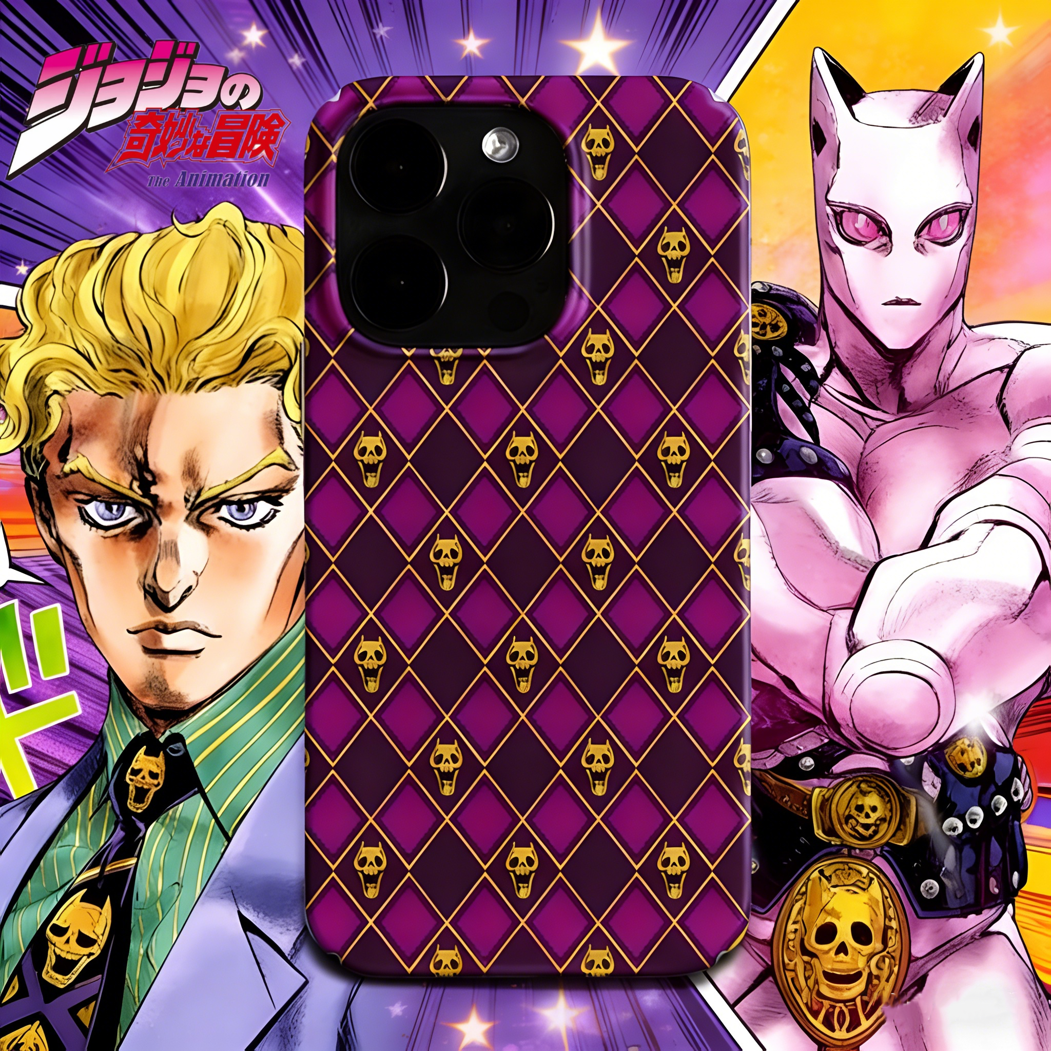 JOJO的奇妙冒險吉良吉影杀手皇后周邊 高清彩繪防摔菲林殼