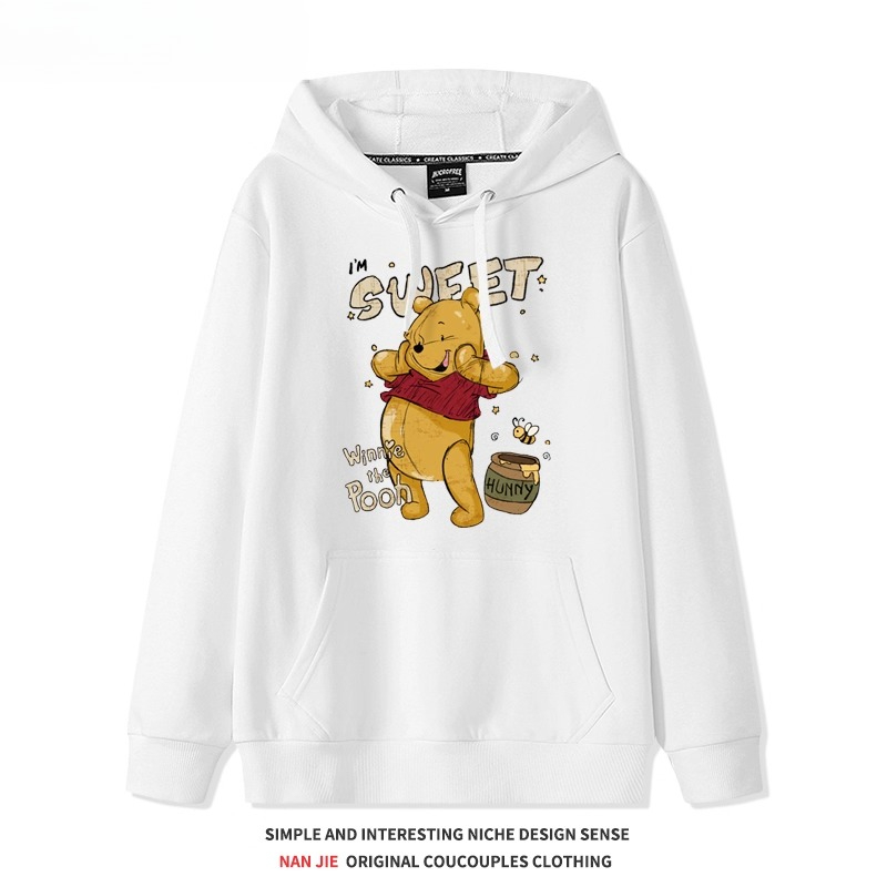 美式復古小熊維尼 聯名衛衣2025秋冬新款 親子情侶裝連帽衛衣