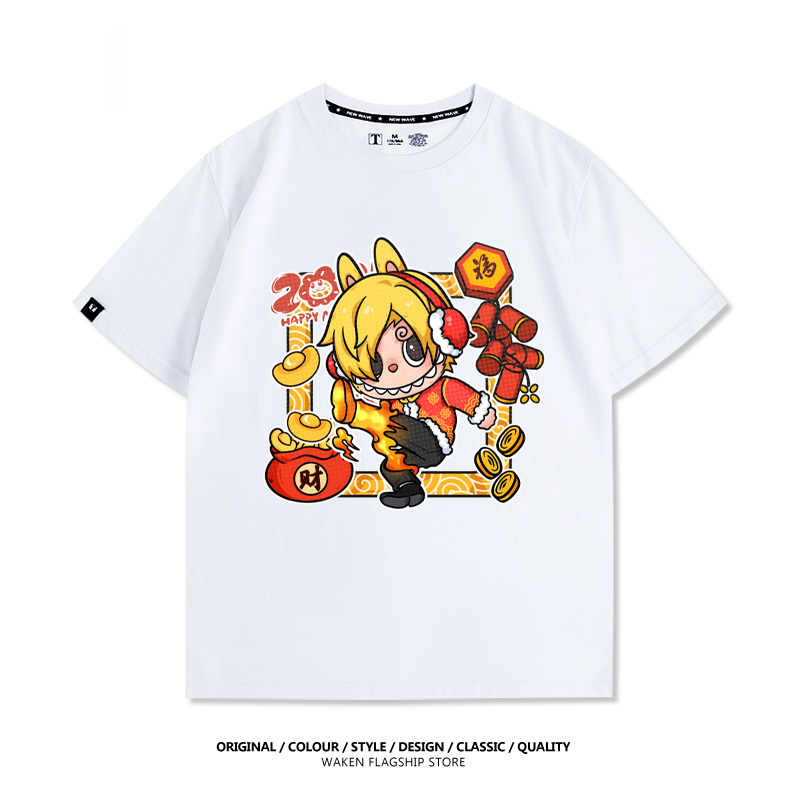 LabubuX航海王 印花T恤