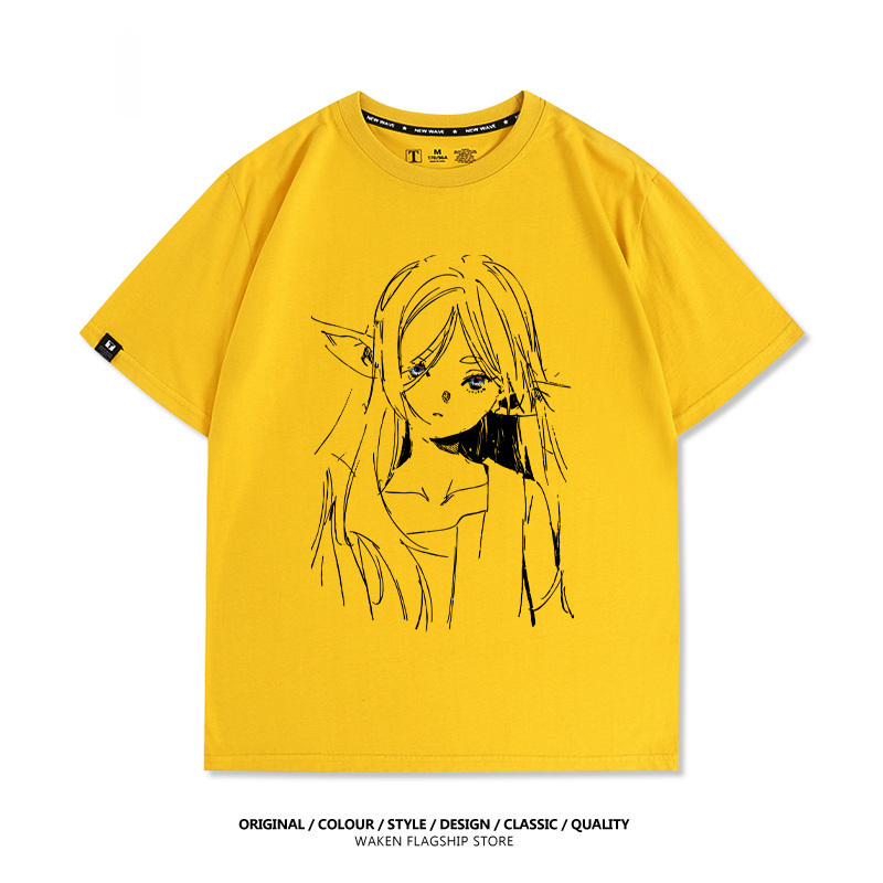 葬送的芙莉蓮 動漫線條 印花T恤-GOODTOYSTUDIO