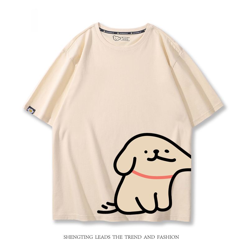 線條小狗 2024親子情侶男女同款 T恤